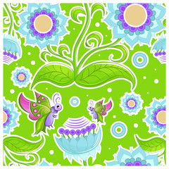 Seamless green pattern