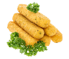 Mozzarella Sticks isolated on white