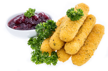 Mozzarella Sticks isolated on white