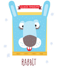 rabbit. horoscope vector drawing.