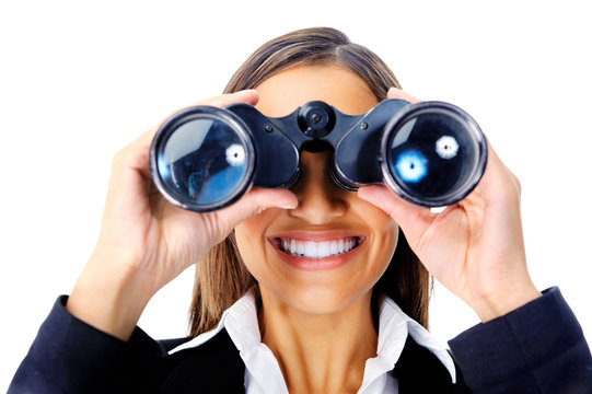 binocular business woman - Powered by Adobe