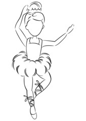 Child ballerina training ballet steps