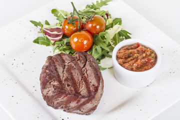Grilled Beef Steak Isolated On a White Background