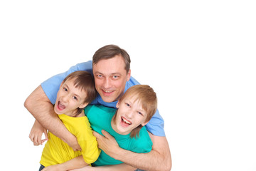 Cool family in bright T-shirts