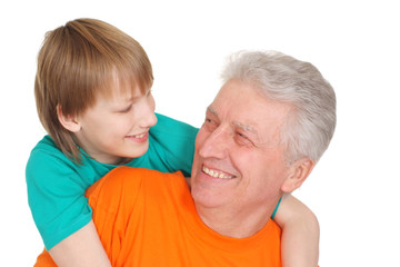 Positive family in bright T-shirts