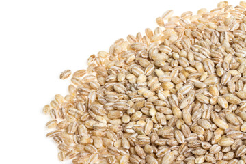 Pile of Pearl Barley isolated on white