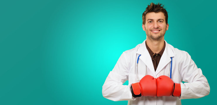 Doctor Wearing Boxing Gloves