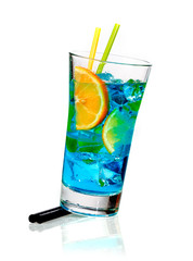 Curacao cocktail with orange