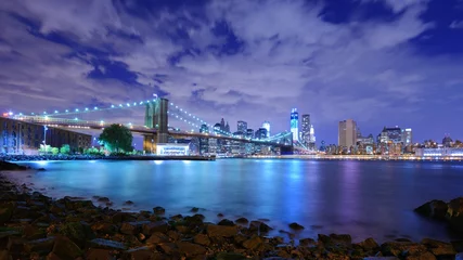 Crédence de cuisine en verre imprimé New York Brooklyn Bridge