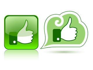 Web icons with thumb up 2