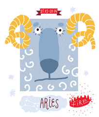 Aries. zodiac vector drawing - 45029240
