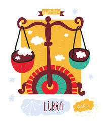 Libra. zodiac vector drawing - 45029284