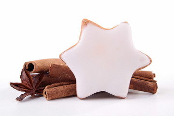 christmas biscuit on white background