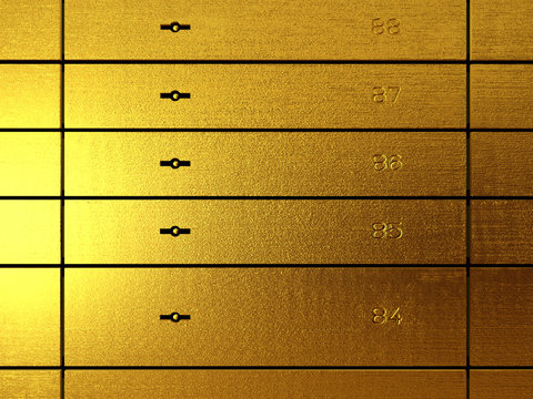 Safe deposit boxes made of gold