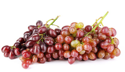 Delicious ripe grapes isolated on white
