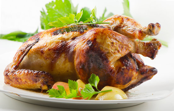 roast chicken with apples