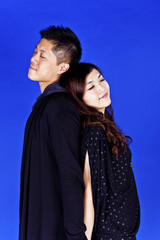 Asian couple relax together