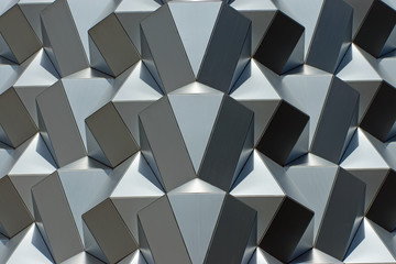 Futuristic silver facade