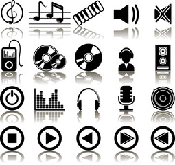 Set of 20 music icons