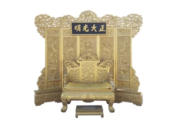 Poster isolated Chinese Imperial throne in Forbidden City, Beijing, Chi © Captain
