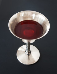 Red wine and silver