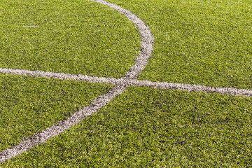 Artificial grass soccer pitch