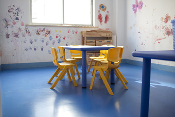 children painting training room
