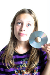 girl holding a disc