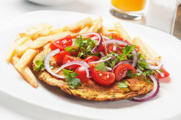 Frittata with tomato salad