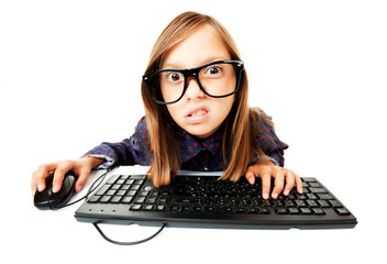 Girl working on a computer