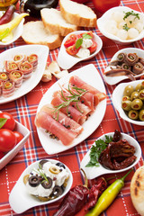 Table full of appetizers