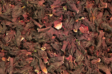 Фон из сухих лепестков каркаде