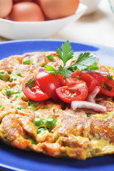 Frittata with tomato salad