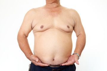 Naklejka premium 肥満気味の男性