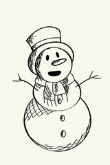 Snow man sketch