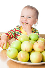 Fototapeta premium Baby eating apple
