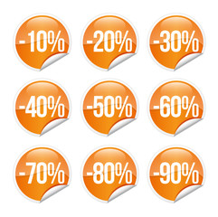 Discount label and sticker / orange