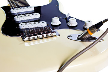 Fototapeta premium body electric guitar isolated on white background