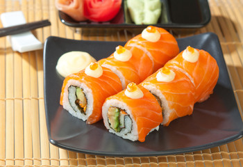 Salmon sushi one of the best Japanese food