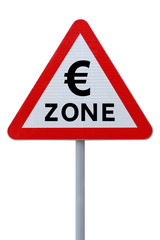 Eurozone Road Sign (with clipping path)