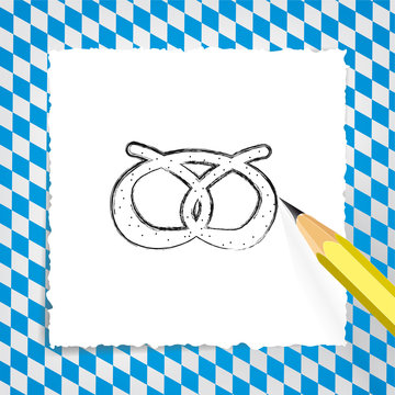 Brezel Zeichnung Bleistift