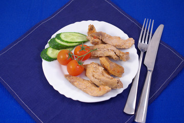 Slices of grilled meat