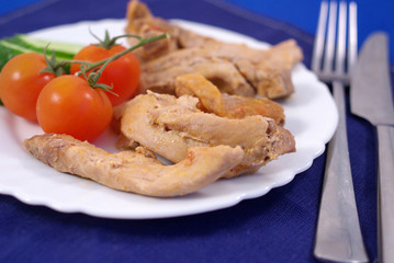 Slices of grilled meat