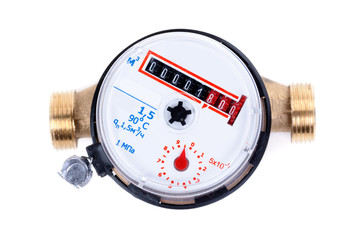 new water meter on white background