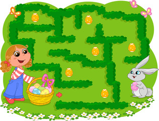 Easter maze, collect decorated eggs and go to the bunny?