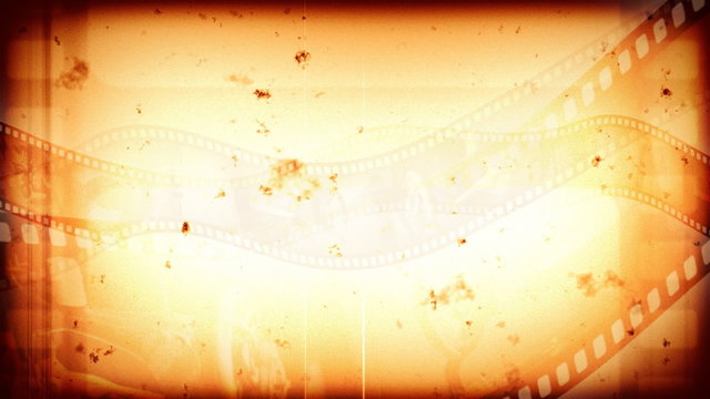 Background animation of a vintage reel clip, loopable