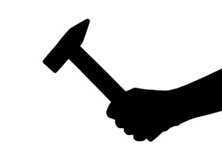 Hand with hammer