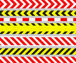 Set of Caution Tapes and Warning Signs, SEAMLESS Stripes - 45049458