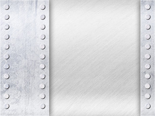 Grunge Light Grey Surface with Empty Space and Rivets