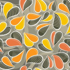 kolorowe jesienne liście na ciemnym tle © demonique